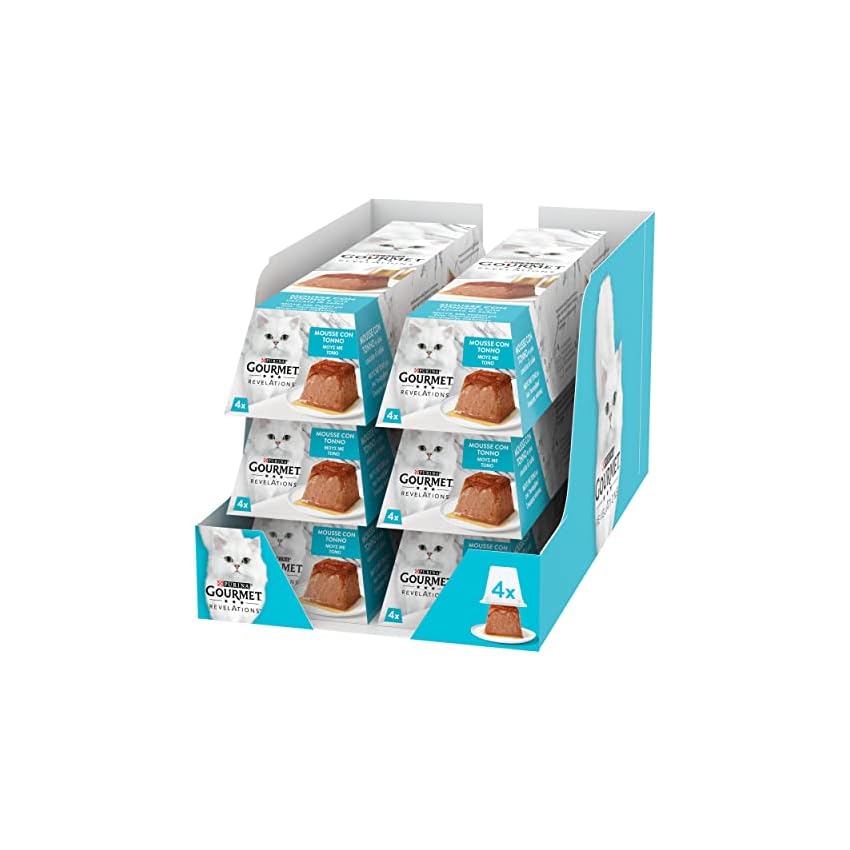 GOURMET Revelations - Cibo Umido Gatto Adulto, Mousse con Tonno. 24 Confezioni da 57 g