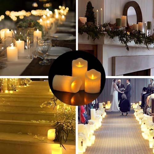 Image of coku Dripping LED Pillar Candles Set of 3 | Flameless Smokeless Battery Operated Realistic Flickering Warm White Lights | Smooth Ivory Candles for Home Decor, Diwali, Christmas & Gifts