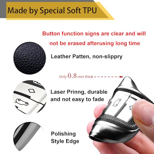 Image of Key Fob Cover for BMW, Braided Loop Keychain Accessory, Silver