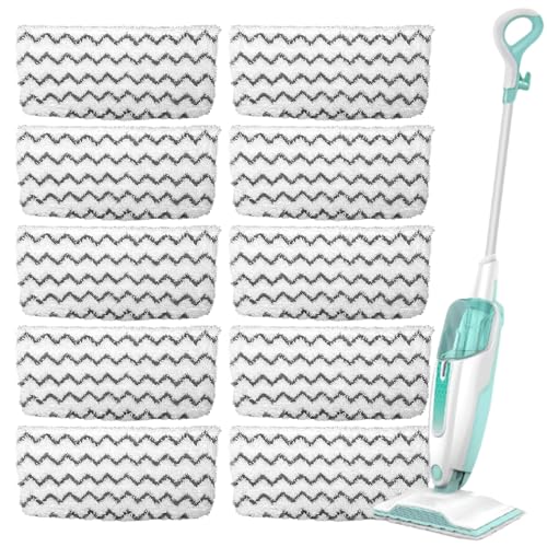 10 Pack Microfiber Steam Mop Replacement Pads for Shark S1000 S2001 S1000A S1000C S1000WM S1001C, Washable Reusable Super Absorbent Mop Pads Safe for All Floors