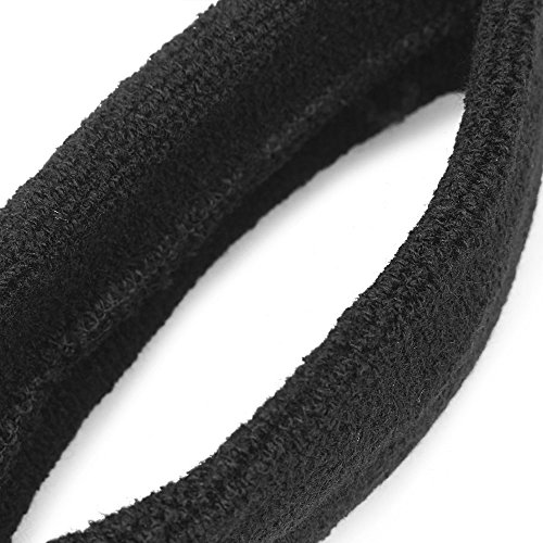 Mallofusa ? 10 Pcs Cotton Sports Basketball Headband/Sweatband Head Sweat Band/Brace Gift Party Outdoor Activities (Black) #TOP2