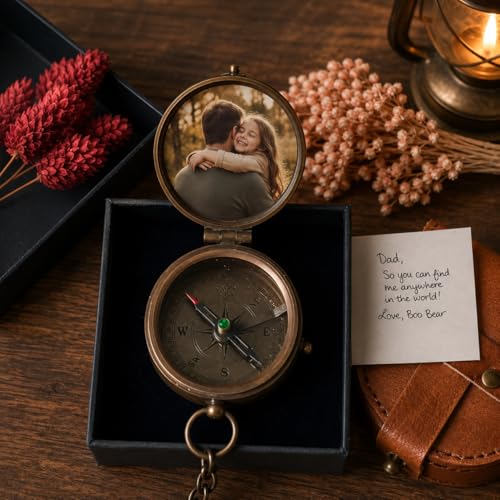 Brújula personalizada para novio, brújula para hombre con grabado, regalo de cumpleaños para novio miniatura 5