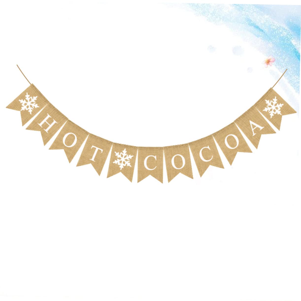 MAGICLULU 3pezzi Festone Natalizio Retro Juta con Stampa Letteraria Bandierine Forma di Ghiacciolo e Fiocco per Decorazione di Feste di Natale e Ambienti Festivi