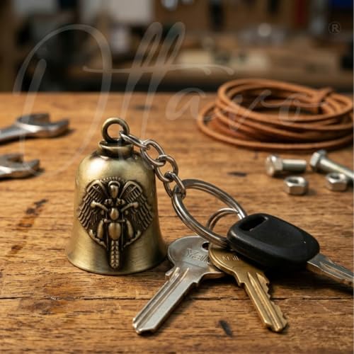 Image of OTTAVO Guardian Bell Keychain, Oxidized Copper, Tibetan Style, 5 cm Height, Good Luck Charm