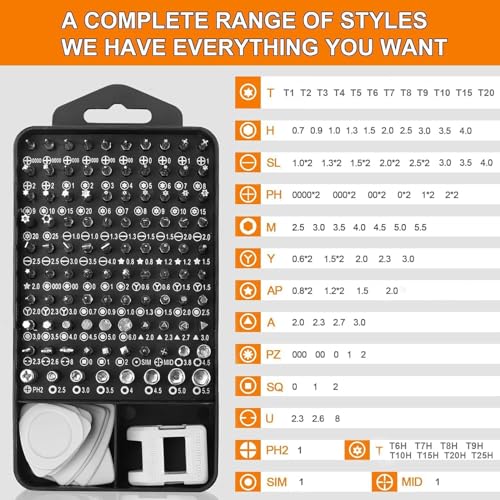 Image of 115-in-1 Precision Screwdriver Set | Professional Magnetic Wrench Bits Repair Tool Kit with Portable Case for Electronics, Mobile, Laptop, PC, Watch, Game Console & DIY Household Repairs