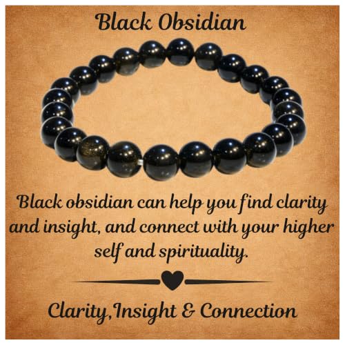 Image of ANAYA AGATE Healing Crystal Bracelet for Women and Men - 8mm Round Beaded Bracelet for Men and Women - Unisex Stretchy Gemstone Bracelet for Healing and Protection