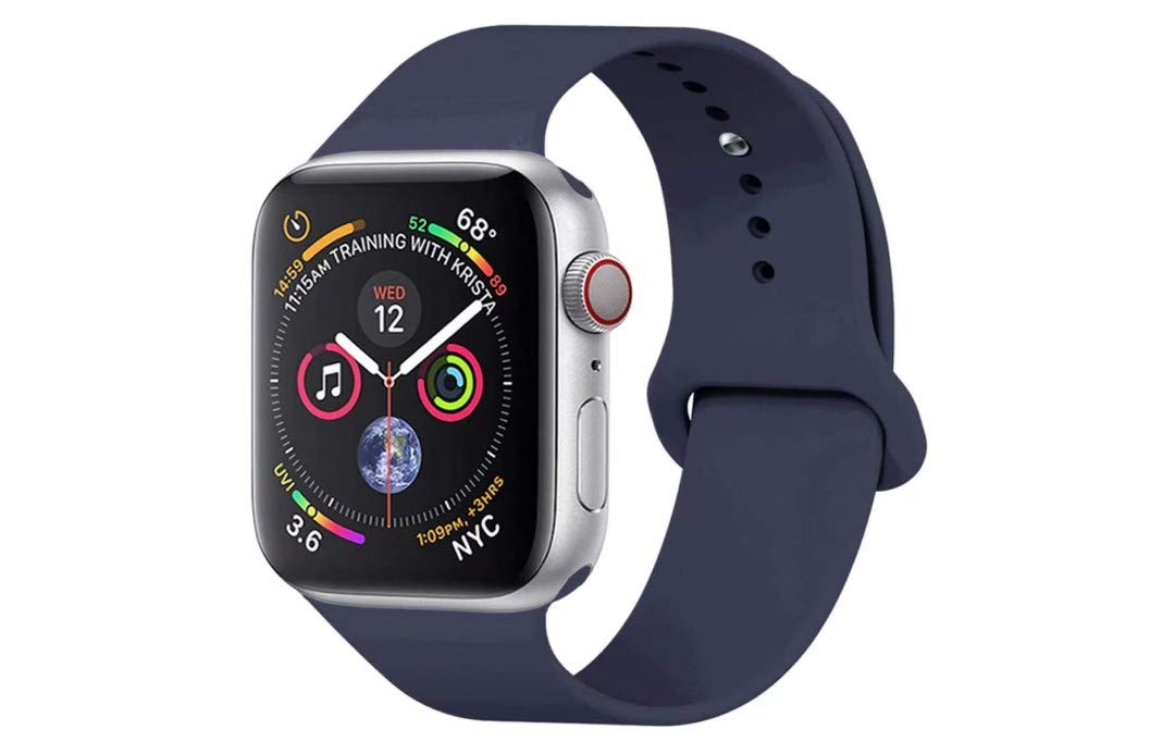 D'VOGUESilicone Sport Loop Band for iWatch Series 6/5/4/3/2/1 (Midnight Blue, 38/40mm)