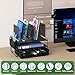LEKETREE Desk Organizer, Office Organization with Vertical File Holder, File Organizer with Drawer and Pen Holder, Desk Accessories and Workspace Organizers for Home Office (Black)