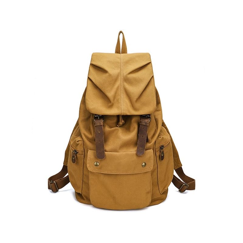 Sac à dos rétro décontracté grand volume en toile grise pour homme et femme