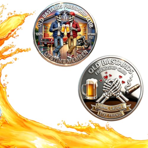 Brotherhood Lifetime Member Coin, Old F Club Challenge Coin (Style-B-2Pcs)