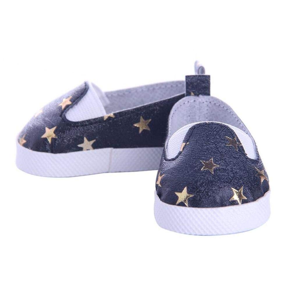 Scarpe da Bambola Scarpe da Ginnastica Casual per bambole American Girl / New Born Baby Modello a stella da 18 pollici