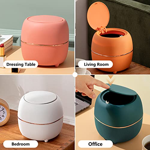 Mini caneca de basura rectangular con tapa naranja miniatura 7