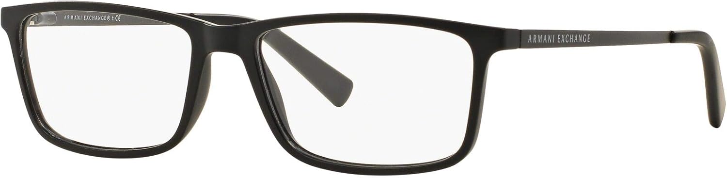 Armani Exchange mens Ax3027f Low Bridge Fit Rectangular Prescription Eyewear Frames
