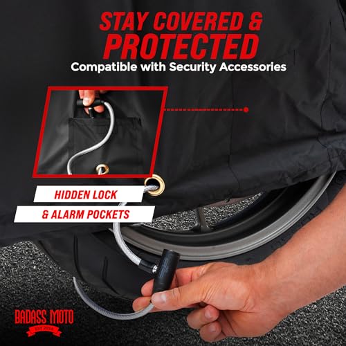 Image of Badass Moto Waterproof Mini Moto - Scooter Cover | Fits Vespa, Piaggio, Kymco, Genuine, Tao Tao, Honda Ruckus, PCX, ADV160, Metropolitan, Super Cub & Yamaha Zuma; 50cc-150cc