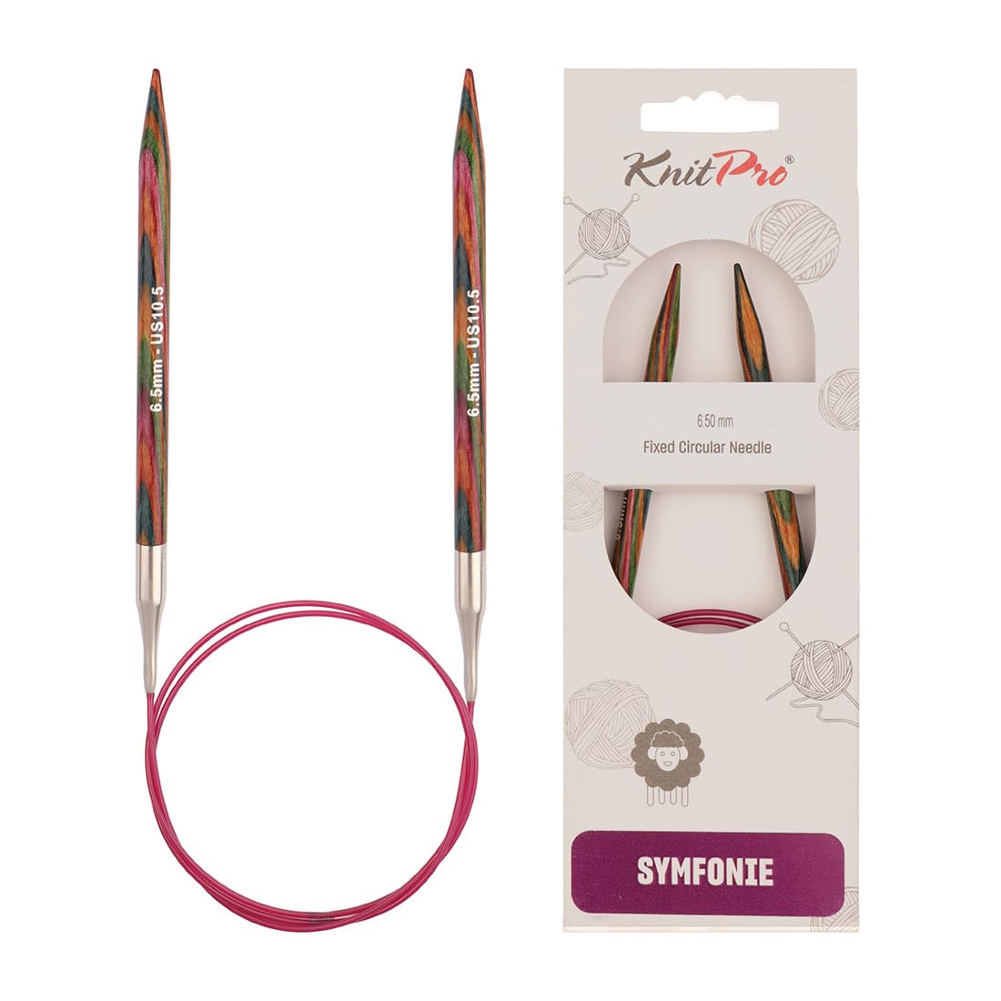 KnitPro Symfonie Fixed Circular Needles 24" (60cm) | 6.50mm