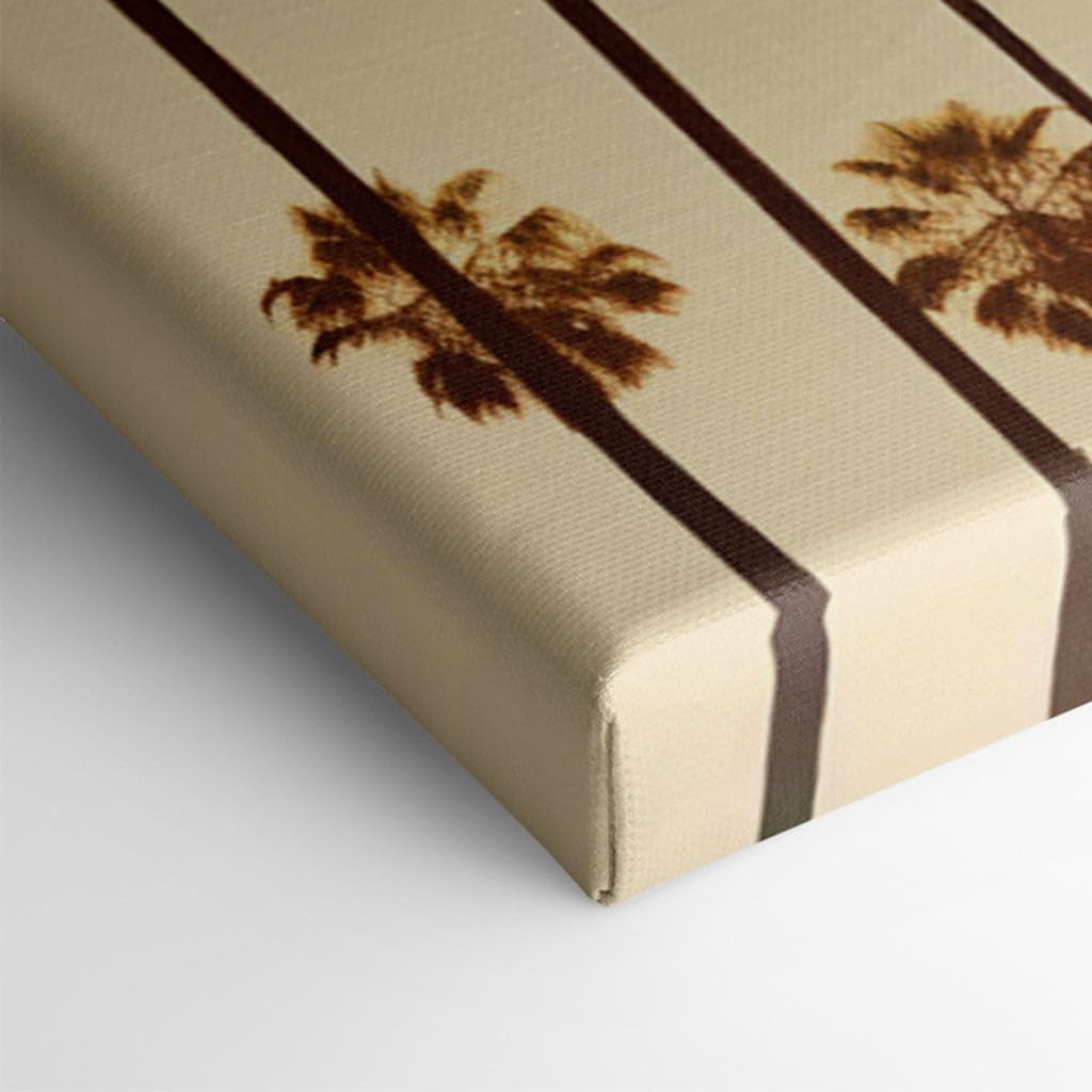 Canvas for Living room. Whispers of Sunset: Embracing Tranquility Amongst the Palm Silhouettes, 27 x 18 inch Canvas Wall Art - Contemporary Masterpieces - Modern Home Decor