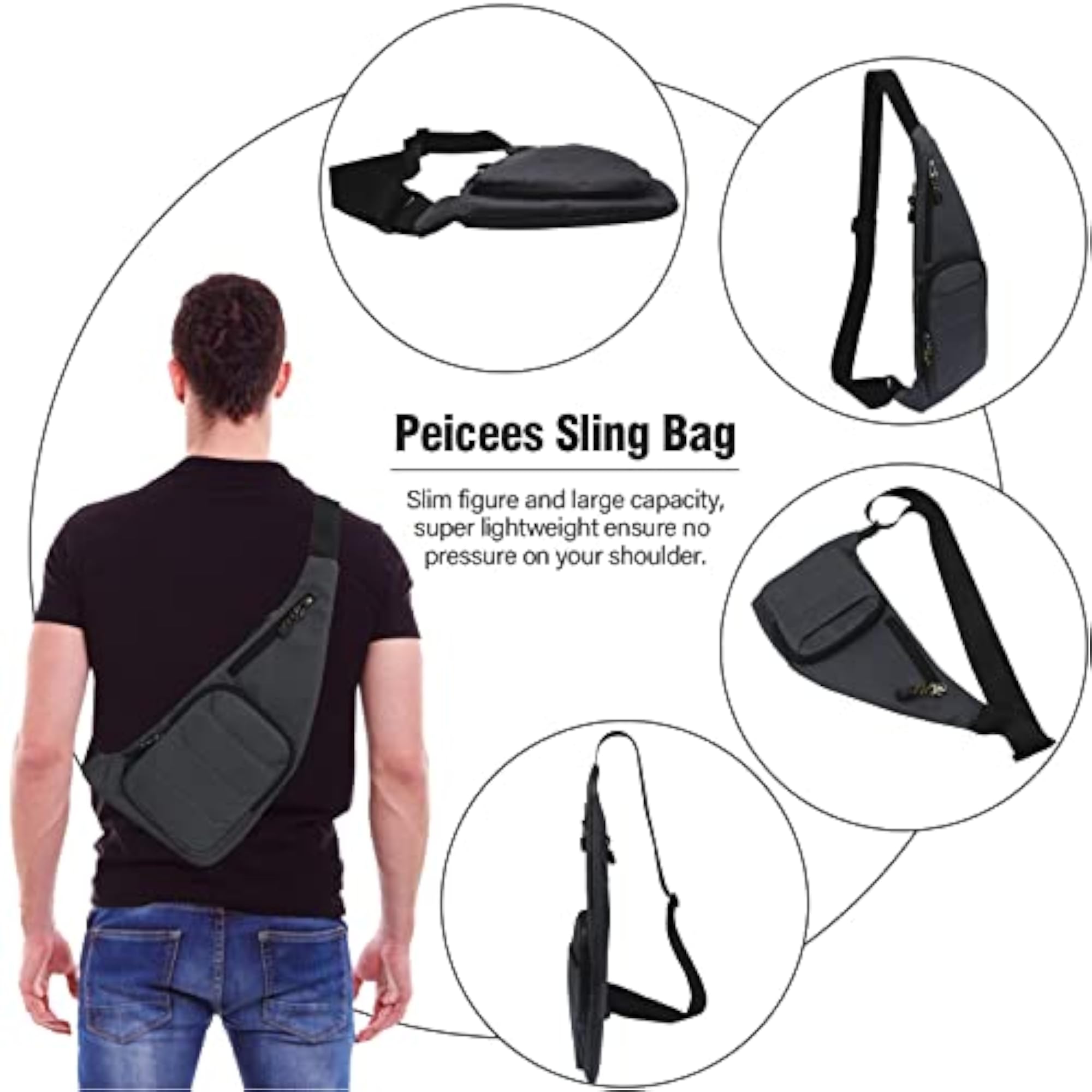 Sling Bag for Men Women Shoulder Bag Backpack