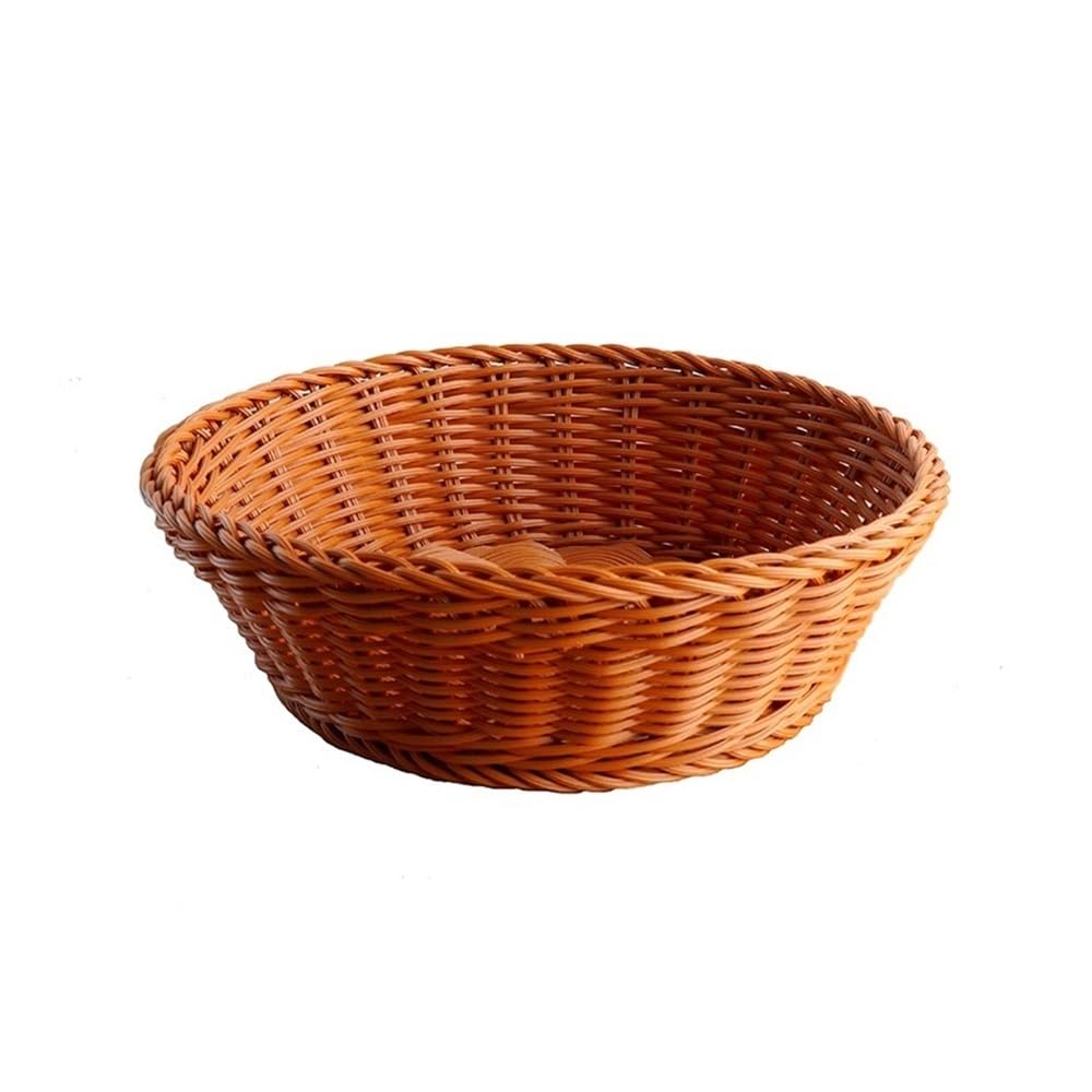 FZL02068LM Fruit Bowl Imitation Rattan Fruit Basket Round Bread Storage Baskets for Vegetables Versatile(Medium)