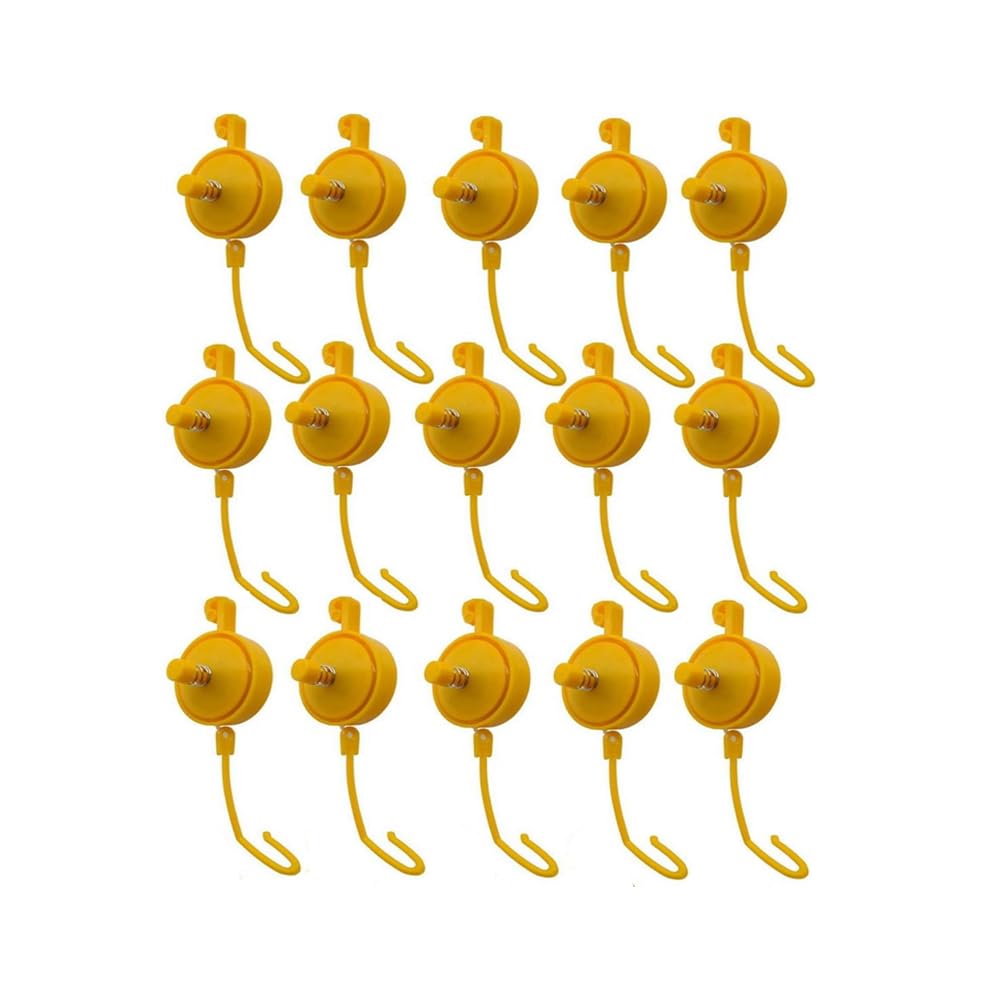 Kopinma Yellow 15Pcs Plant Yoyo Hangers, Plant Yoyo With Stopper, Plant Yoyo Grow Hanger With Stopper, Yoyo Plant Support Or Stems Branches Fruits Vegetables, Adjustable Plant Support Yo Yo For Garden Tent