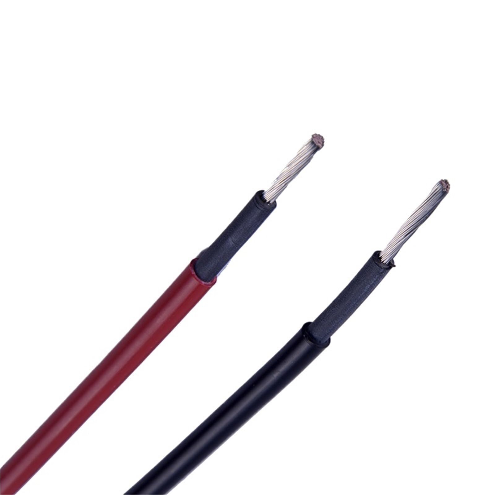 Kabel solarny 1 x 2,5 mm², 1 x 4 mm², 1 x 6 mm2, izolacja XLPE, rdzeń miedziany, PV1-F, przewód elektryczny (czerwony, 20 m_4MM2 12AWG)