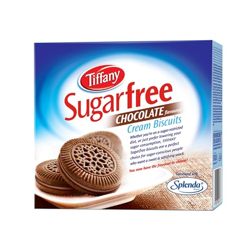 Image of Tiffany Sugar Free Chocolate Cream Sandwich Biscuits, 162g | Healthy Snacks for Diebetic | Sweetened With Splenda (Pack of 2)