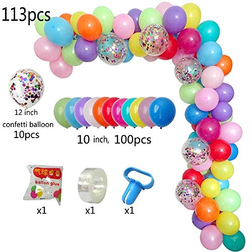 Image of DIY Balloon Arch & Garland Kit, 113Pcs Party Balloons Decoration Set, Colorful Confetti Balloons & Colorful Latex Balloons for Baby Shower, Wedding, Birthday, Graduation, Anniversary Organic Party