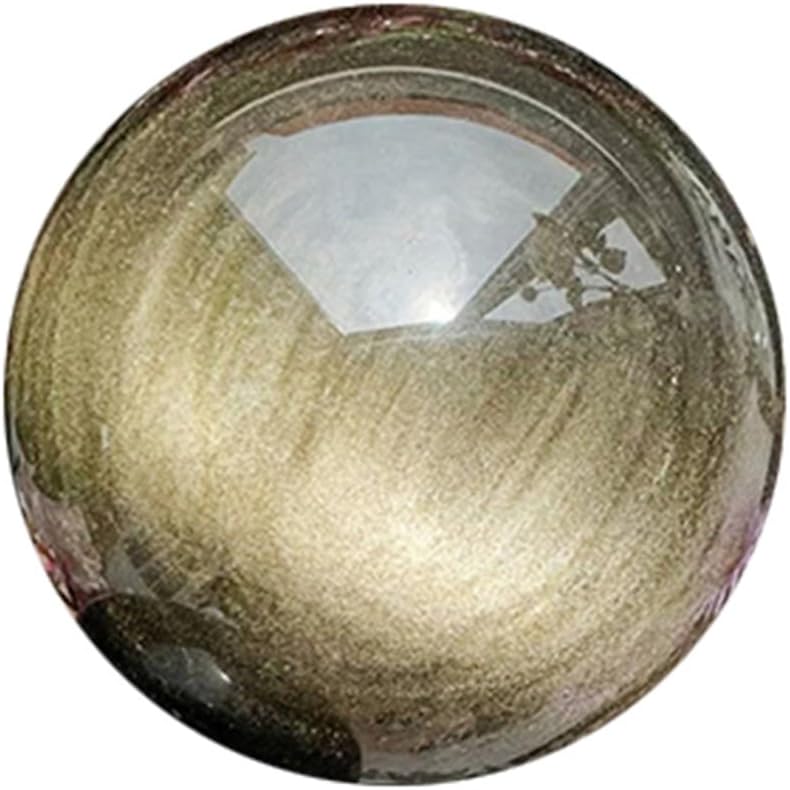 Gold Obsidian Crystal Ball,Scrying Feng Shui Stone Sphere Sculpture Quartz Rock Collection Home Decor Table Craft,5~6cm