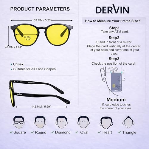 Image of Dervin UV Protected Yellow Lens Driving Polarized Sunglasses for Men & Women