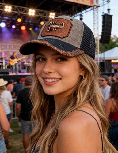 Image of TOPACC Western Trucker Hat for Men Women Cowboy Country Hat Snapback Cap