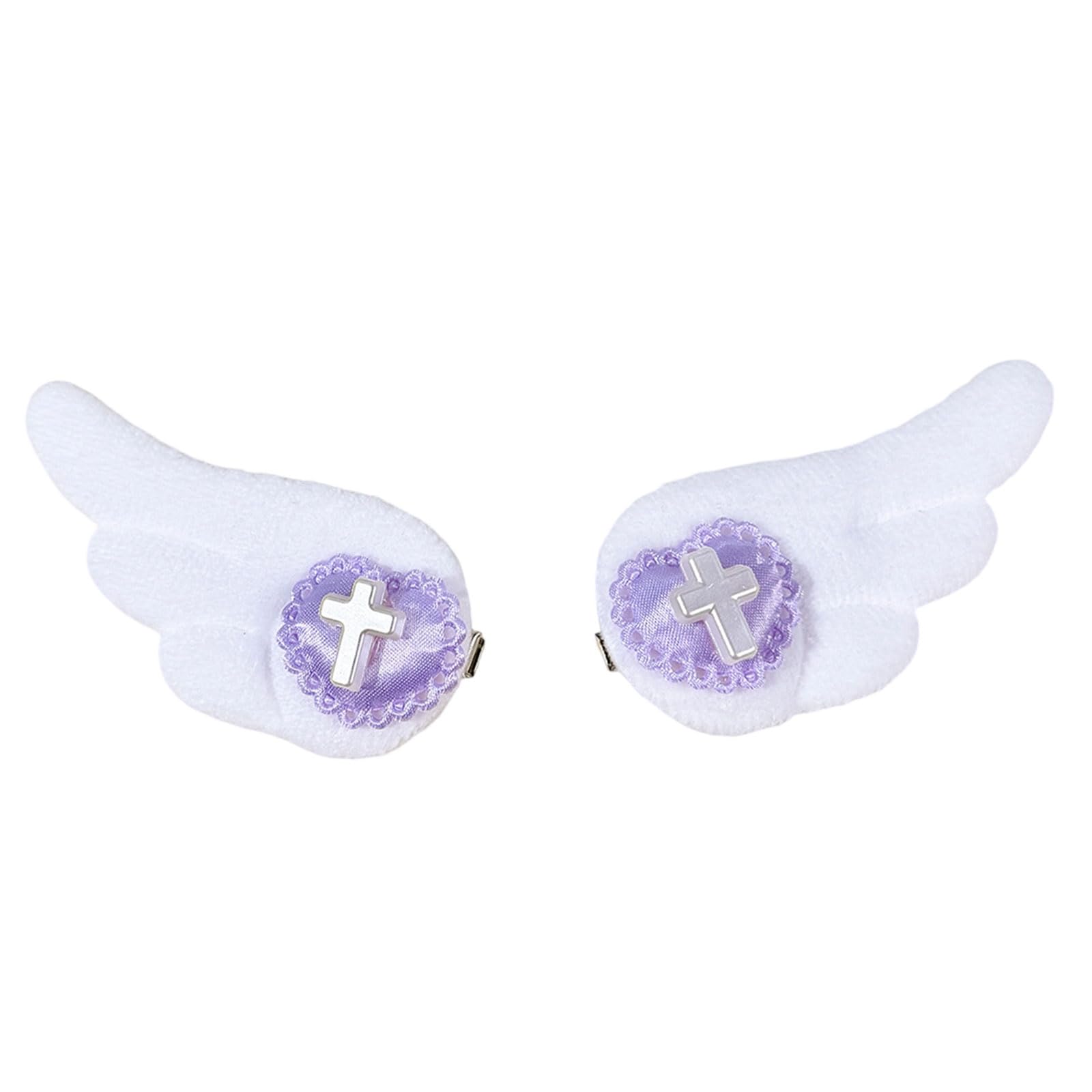 2Pcs Stylish Heart and Hair Clip Hairpin with Delicate Angel Wing Ideal for Girls Special Occasion Hair Ornament