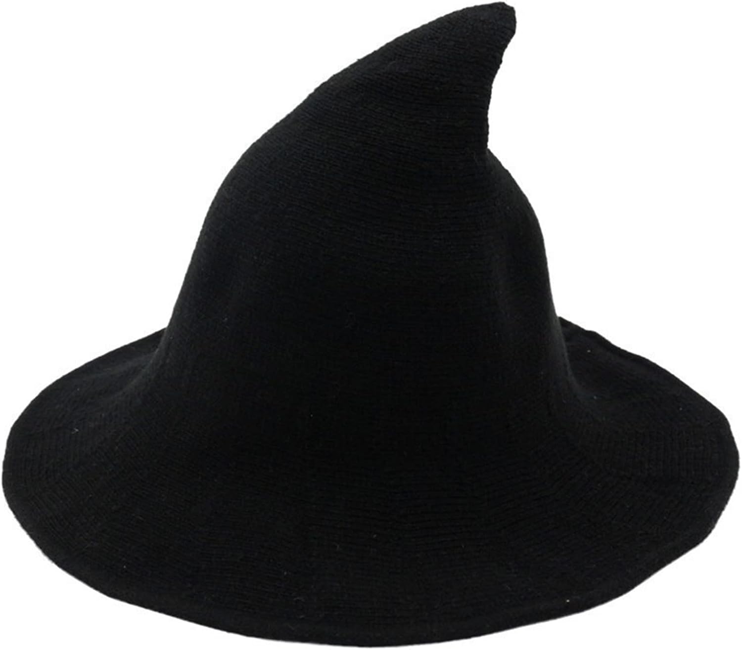 Wool Witch Hat Wide Brim Spire Knitted Cap for Halloween Party Decor