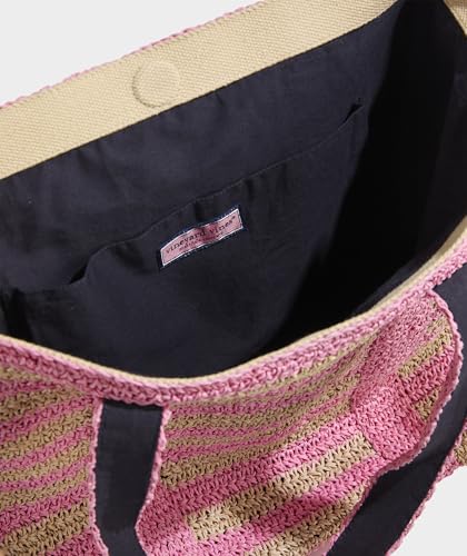 Bolso Tote de paja mediano para mujer miniatura 4