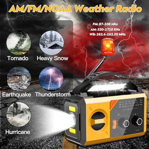 20000mAh74000mWh-Emergency-Weather-RadioSolar-Hand-Crank-Portable-Radio-with-AMFMNOAA-Battery-Operated-3-Mode-Flashlight-Reading-LampSOS-AlarmPhone-Charger-for-IndoorOutdoorEmergency