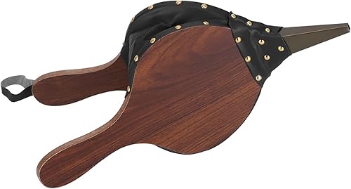 HYWHUYANG Fuelle de chimenea, 16.9 x 7.5 pulgadas, soplador de aire marrón para barbacoa, boquilla fundida de soplador de aire grande, fuelle de