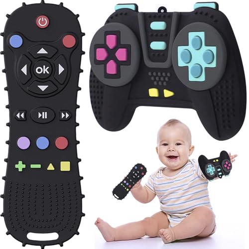 Perfumes, Video On Demand KOSMOX Mordedera para Bebe, Mordedera Sensoriales de Silicona Sin BPA, Control Remoto de Juguetes para Bebe de 0 a 6 Meses, Set de Regalo de Juguete para...