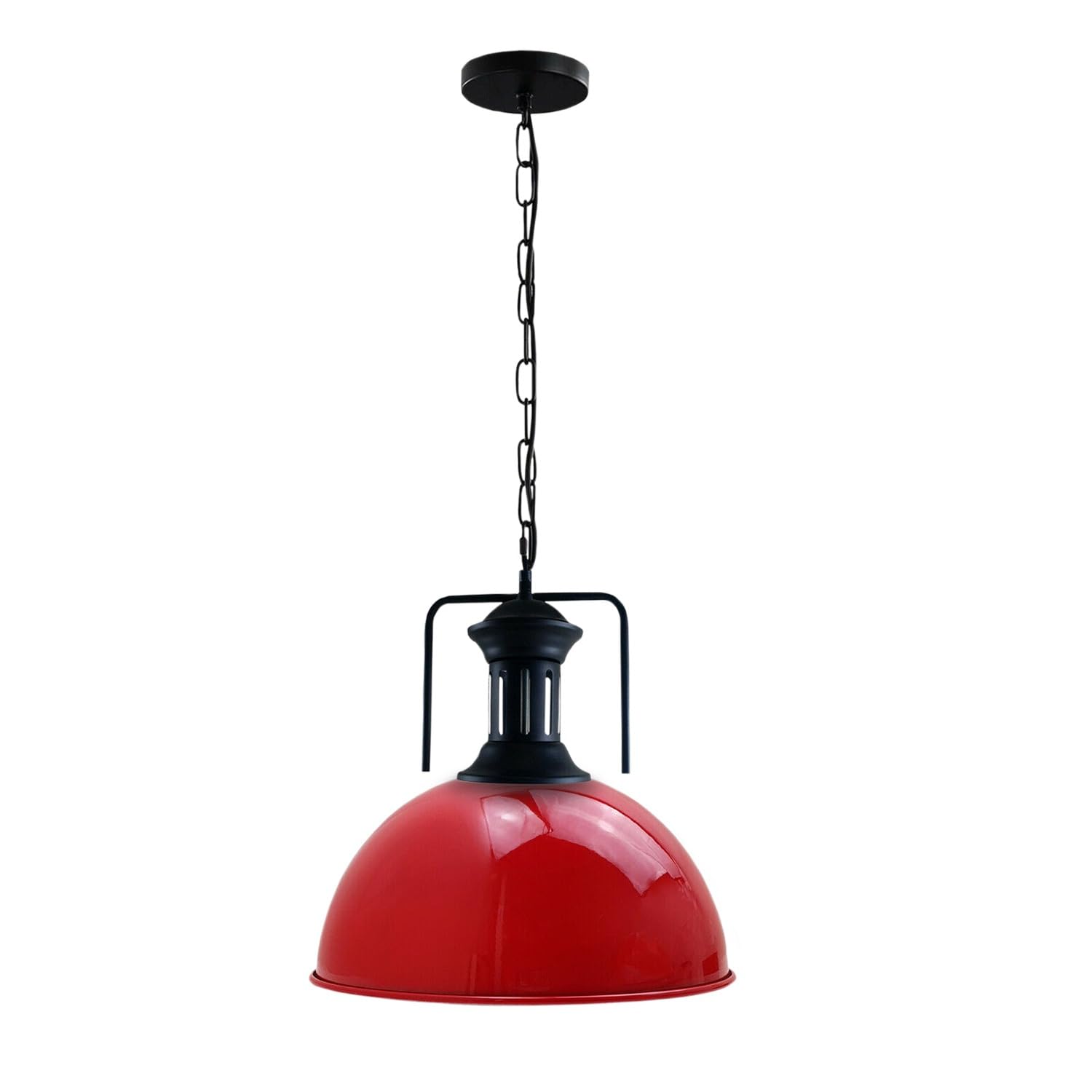DC VOLTAGE Vintage Industrial Copper Dome Shade Pendant Light 30cm Ceiling Hanging Lamp with Adjustable Chain E27 for Restaurant, Bar, Coffee Shop, Kitchen