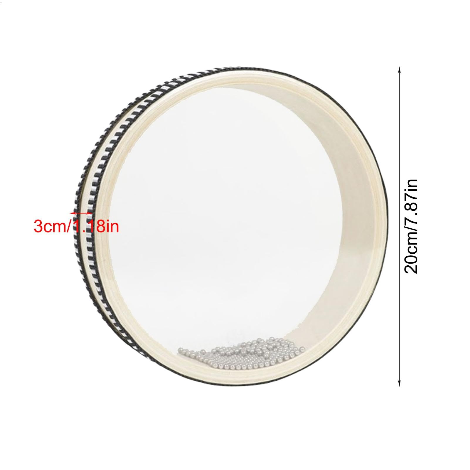 Wave Bead Drum – Percussion-Instrument mit Hartholzschale | Doppelseitige Regentrommel | Therapeutische Meeresklangtrommel | Stressabbau- und Entspannungstool | Perfekt für Meditation und Ruhe