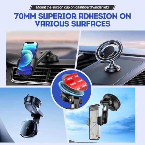 Adhesive Sticky Pads for Car Phone Mount, 4pcs Heavy Duty Mounting Tape for Vehicle Phone Holder, Heat Rresistant Double-Sided Mounting Sticker for Car Windshield Dashboard CellPhone Mount GPS EZ Pass