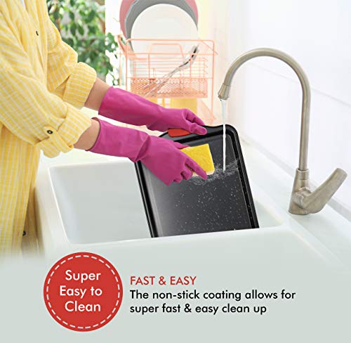 Baking Pan 10 Piece Set Nonstick Carbon Steel Oven Bakeware Kitchen Set With Silicone Handles, Cookie Sheets, Round Cake Pans, Square Pan, Loaf Pan, Roasting Pan, Pizza Crisper, Muffin Pans By Perlli #TOP3