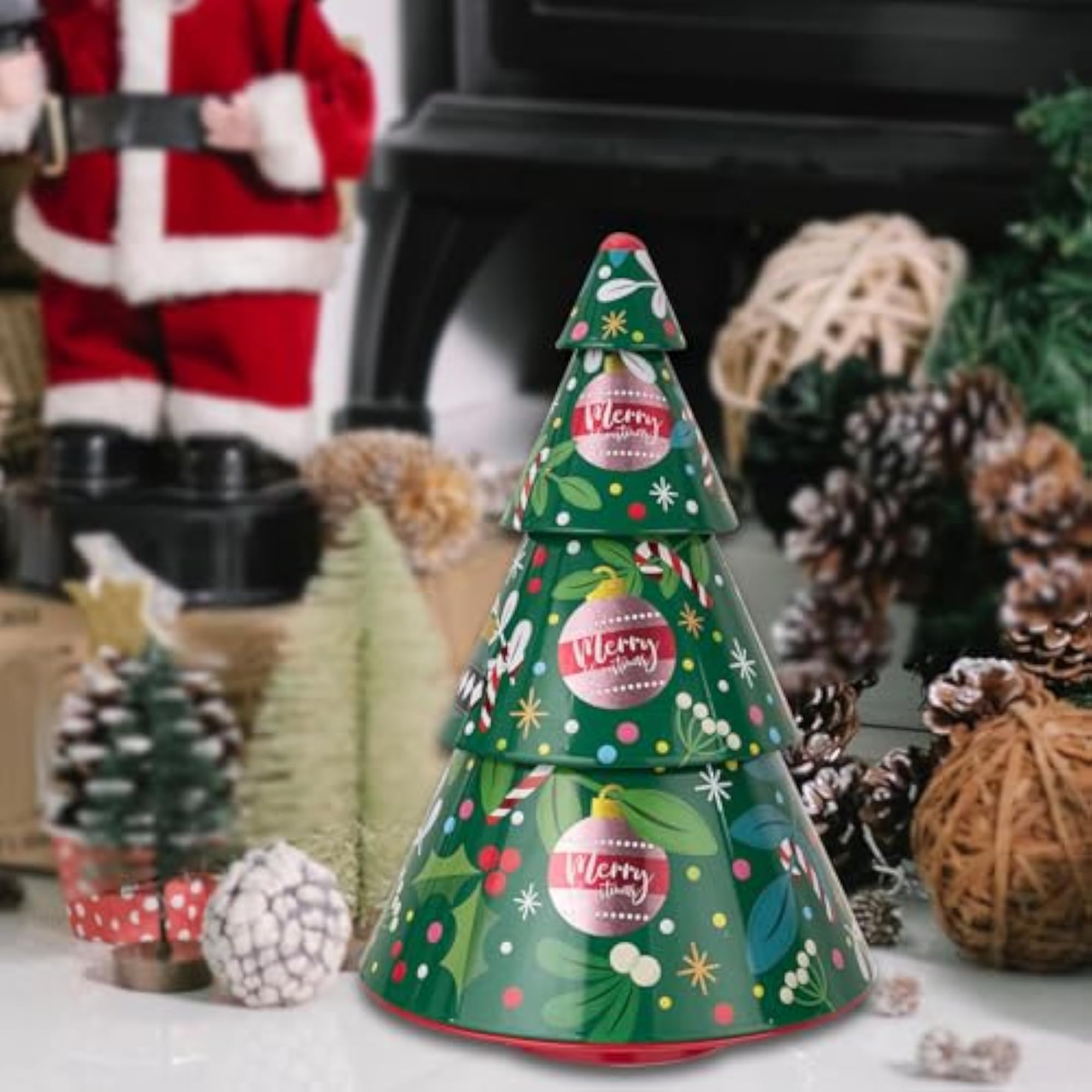 Tree Shape Candy Box Cookie Storage Container for Xmas