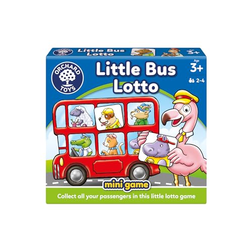 Orchard Toys Little Bus Lotto Mini Game, Small and Compact, Travel Game, Fun Memory Game For Ages 3+ years, Educational Game Toy