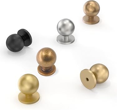 10 Pack Champagne Bronze Cabinet Knobs - Round Kitchen Cabinet Knobs & Drawer Knobs - 1-1/4 (30MM) - Brass Modern Gold Finish