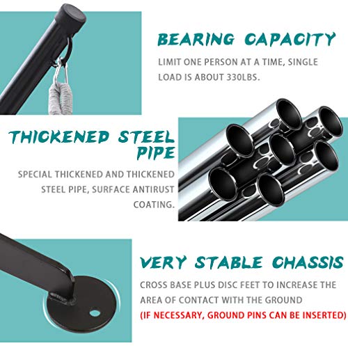 Her Majesty C Stand Hanging Outdoor Indoor Solid Steel Heavy Duty Construction For Hammock Air Porch Swing Chair, Black #TOP2