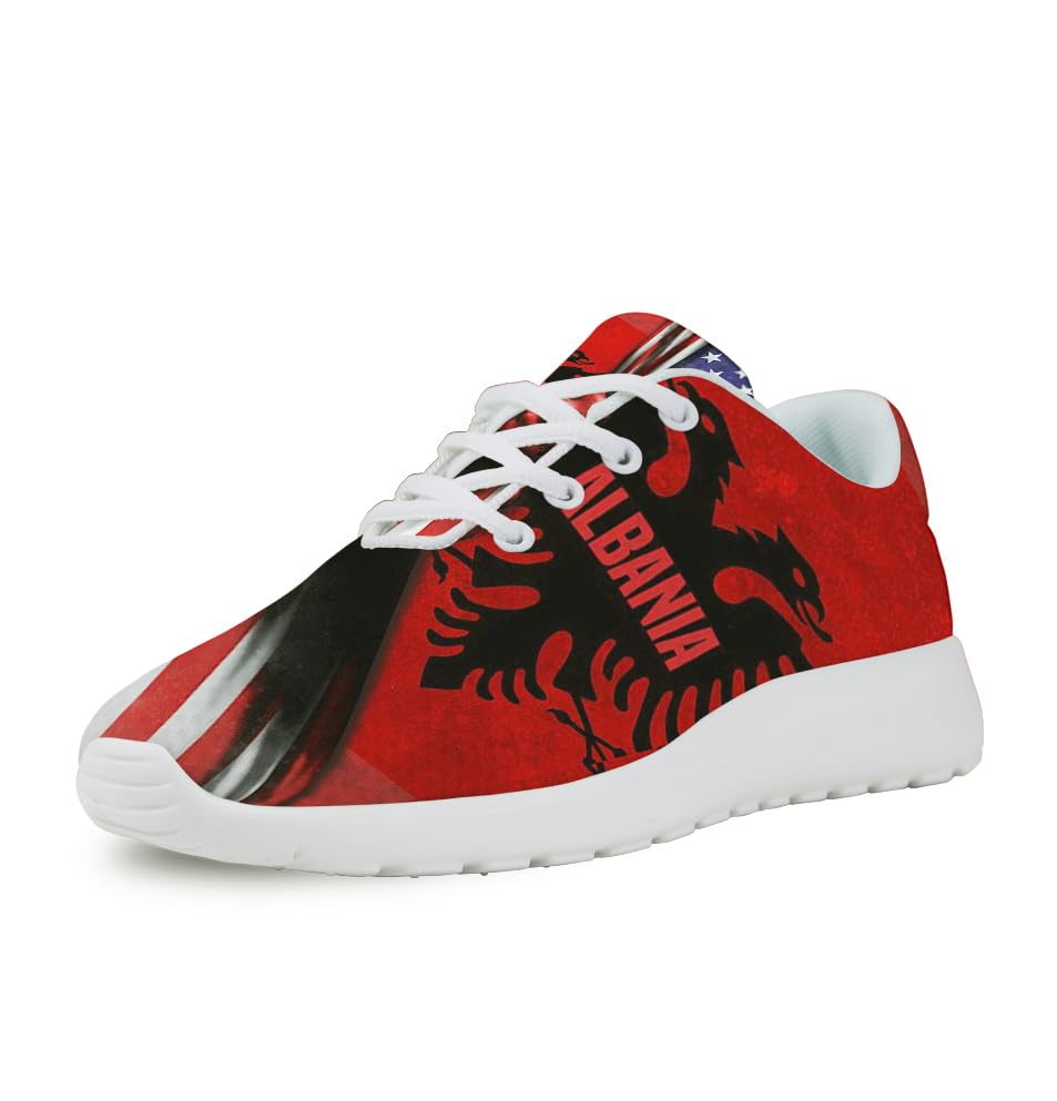 Albanian American Flag Shoes for Women Men Trail Running Casual Fashion Sneakers Slip-on Tennis Shoes