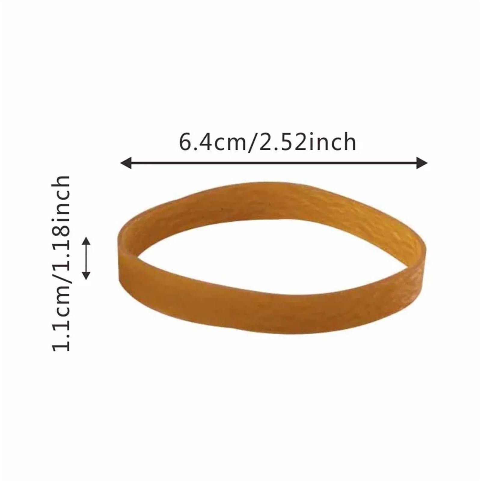 Elastici in silicone 100 pezzi naturali Anello elastico industriale domestico ad alta elasticità Fascia di colore giallo Studenti cancelleria Durevole