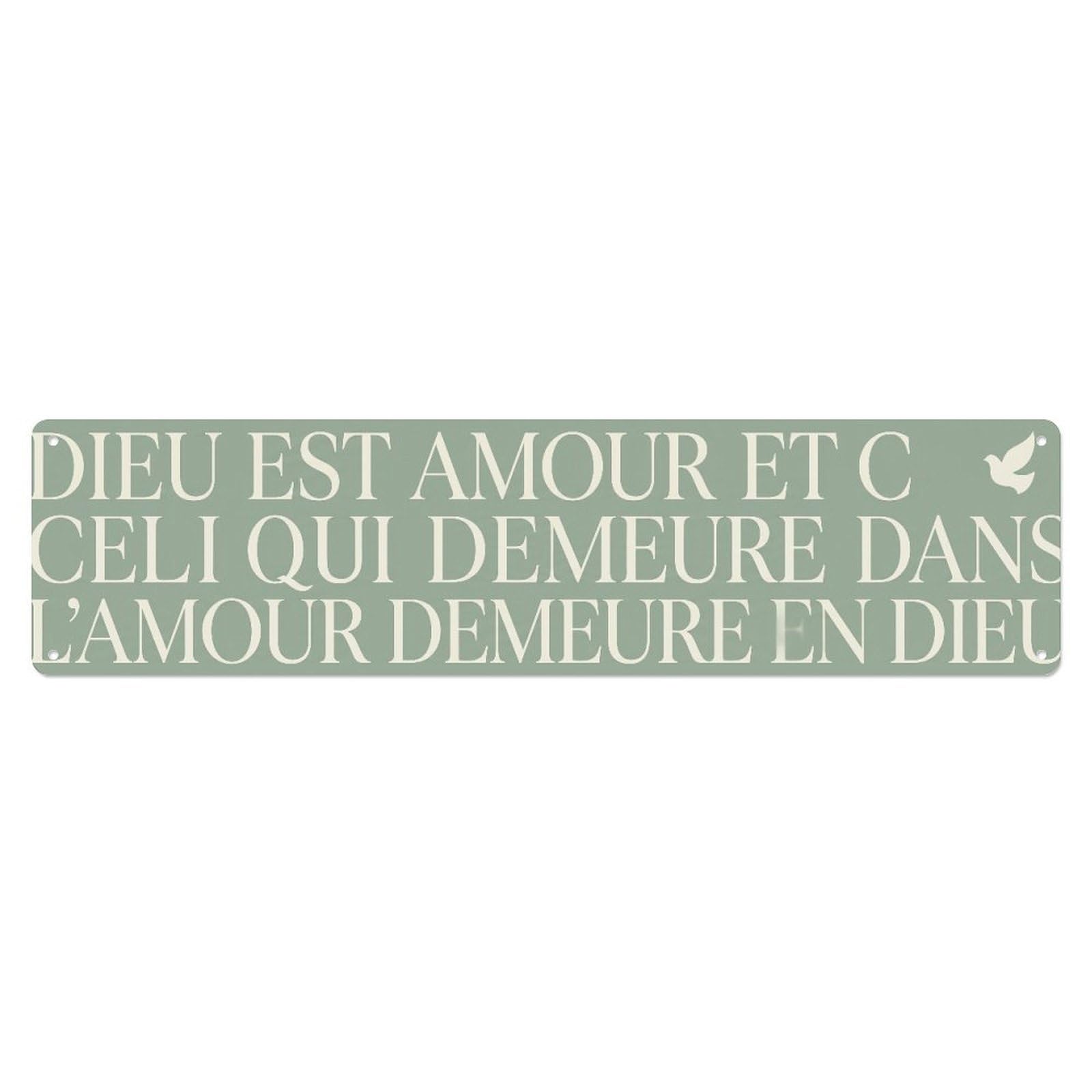 Fyrn Style French God Love Scripture Positive Quote Metal Tin Sign