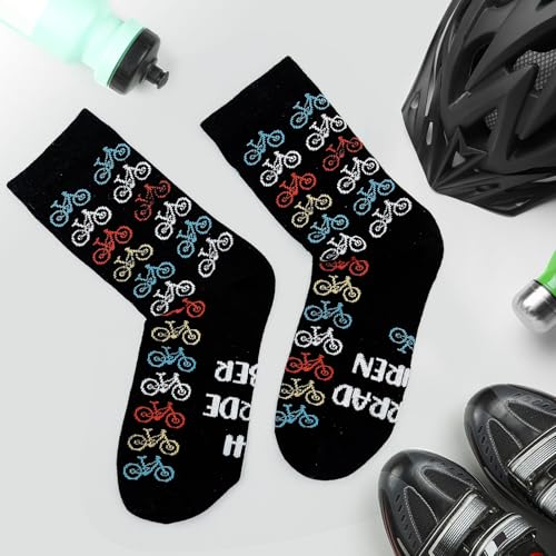 Lustige Geschenke für Männer Fahrradsocken Lustig, Geburtstag Weihnachten Geschenke für Fahrradfahrer Bruder Freund Rennrad Socken, ICH WÜRDE LIEBER FAHRRAD FAHREN Socken Fahrrad Geschenk Zubehör