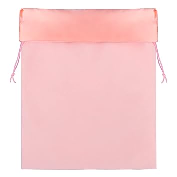 Satin Flannel Storage Bag, Segbeauty 11.8*15.7in Large Velvet Drawstring Pocket Sundries Storage Sack Sports Equipment Bag for Diffuser Hair Dryer Accessory Curling Iron Hair Straightener Clothes Pink