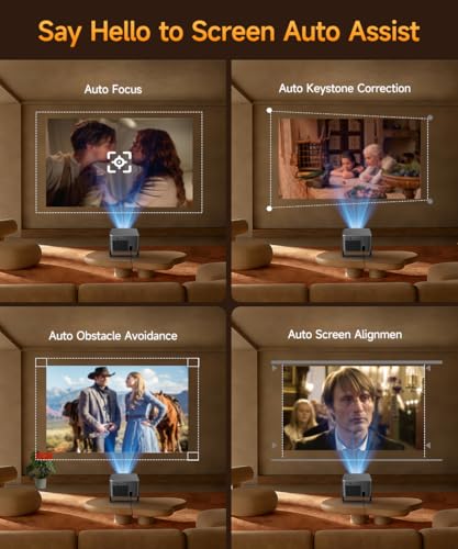 Magcubic Mini Beamer Native 1080P, 600 ANSI, Unterstützt 4K/8K, Android 14 WiFi 6 Bluetooth 5.4, Autofokus, 180° Drehbar, Tragbarer Smart Projektor mit 12W Lautsprecher, Heimkino Outdoor, HY350 Max