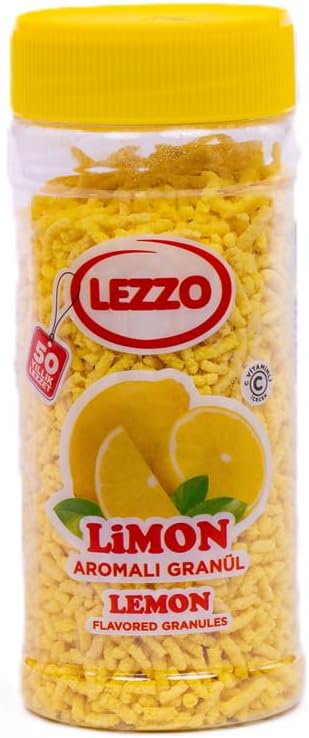LEZZO Sour Cherry, Orange, Lemon Flavoured Instant Drink Granules, 200gr Cold & Hot 200gr, Lemon